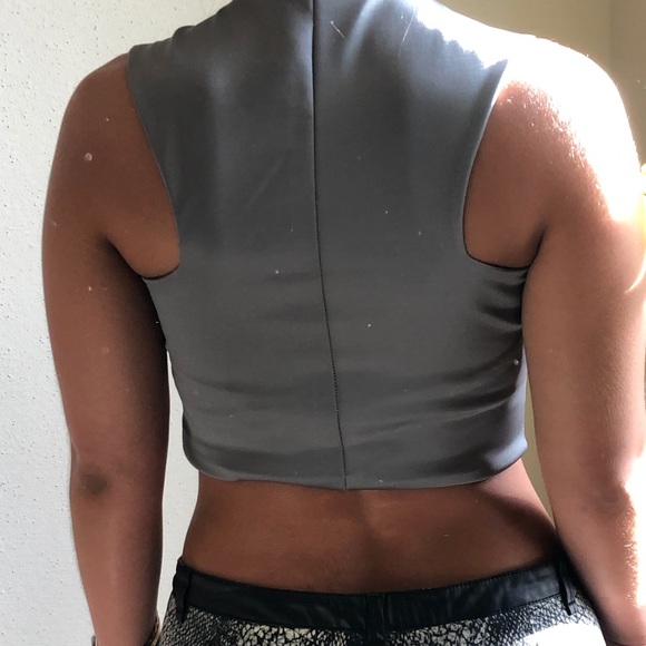 Cute Gray Cropped Top - Picture 5 of 5